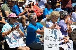 Hundreds gather in Wollongong against the Illawarra Offshore Wind Zone. Picture by Wesley Lonergan