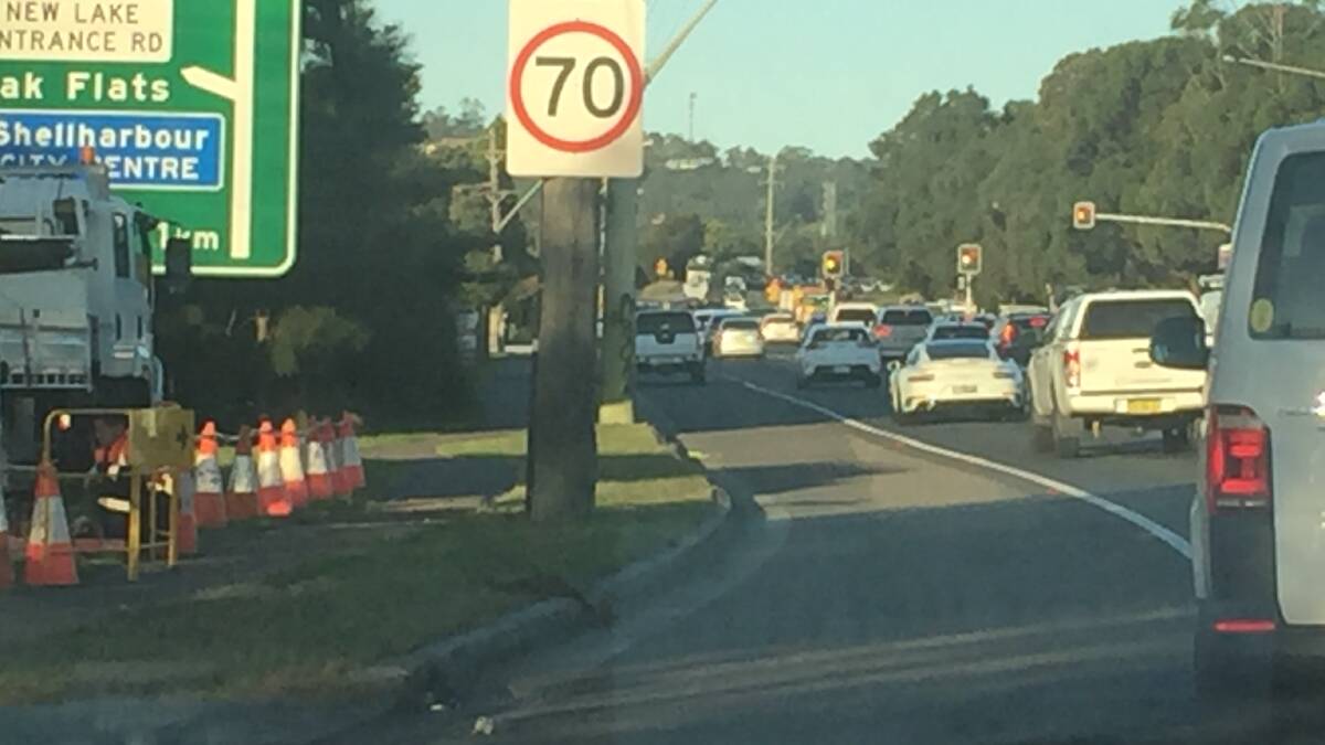 Southbound motorists are currently experiencing delays of up to 15 minutes approaching and through Albion Park Rail.