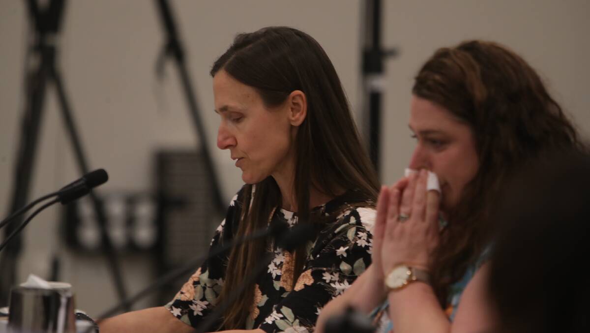Amanda Macauley, left, and Dapto's Naomi Bowden fronted the birth trauma inquiry on Thursday. Picture by Sylvia Liber