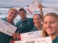 Australia's Olympic surf team are, from left, Ethan Ewing, Jack Robinson, Tyler Wright and Molly Picklum. Picture via Australian Olympic Team on Facebook