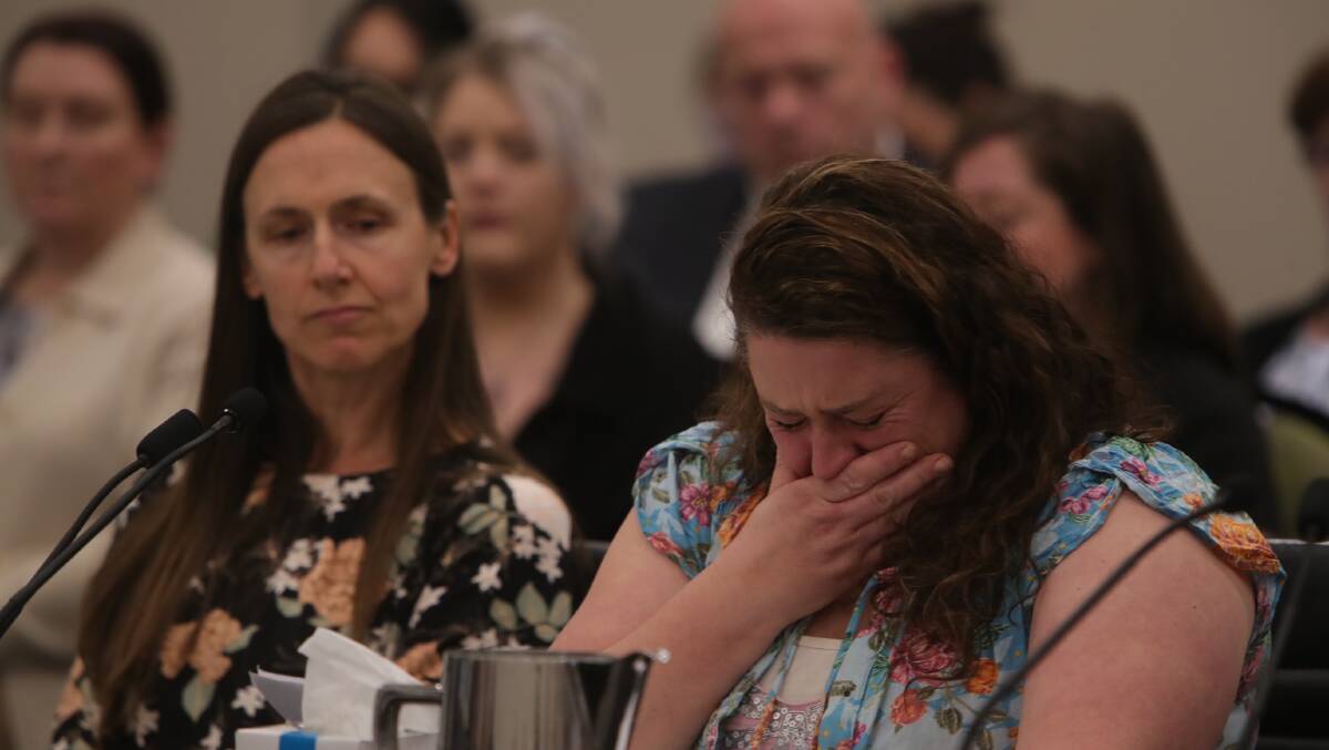 Amanda Macauley, left, and Dapto's Naomi Bowden, shared their experiences at the birth trauma inquiry in Wollongong Hospital. Picture by Sylvia Liber