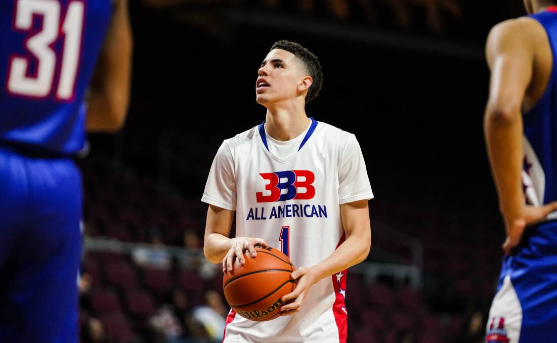 New arrival: LaMelo Ball arrived in Australia on Saturday morning before his debut with the Illawarra Hawks. Picture: Getty Images