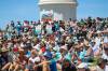 Some of the crowd at Sunday's rally against a proposed offshore wind farm zone. Picture by Wesley Lonergan