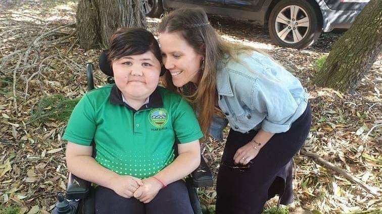 Hunter, pictured with his mum Bec, attends Kiama High School.