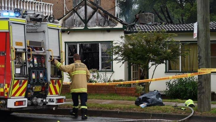 The fire broke out at the rear of the home on King Georges Road in Penshurst. Photo: Kate Geraghty