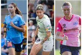 Indiana Dos Santos (left), Michelle Heyman, and Alex McKenzie all had stellar years in the A-League Women's competition. Pictures by Adam McLean and @gragrapix/Zenith SEM