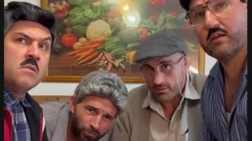 UFC star Alex Volkanovski, second from the right, has appeared with Sooshi Mango. Screen shot via YouTube
