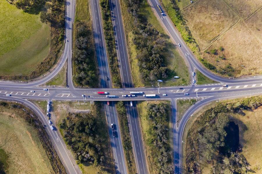 The current layout of the Picton Road, Hume Motorway interchange. Picture from Transport for NSW