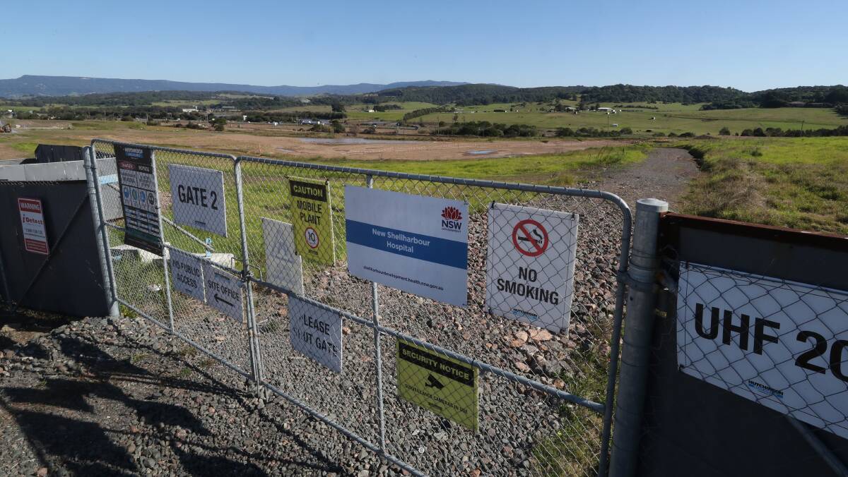 The Shellharbour Hospital site on Monday, May 27, early works have been completed as the project awaits planning approval. Picture by Robert Peet