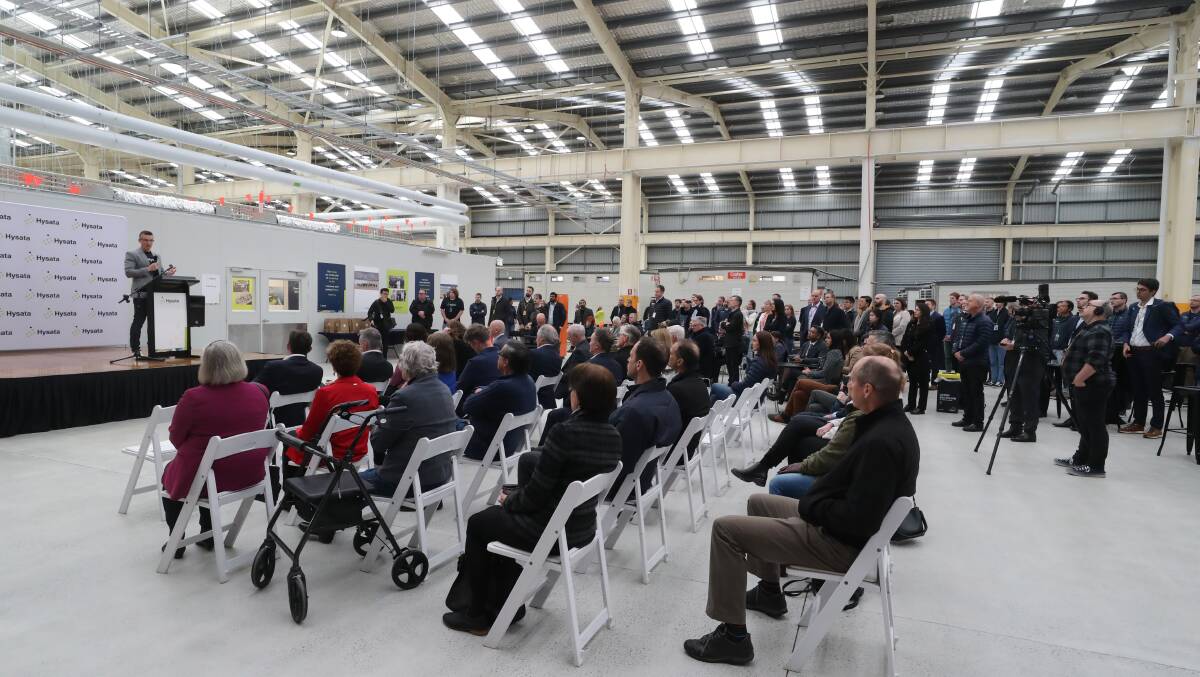 The launch of Hysata's manufacturing lab in Port Kembla. Picture by Robert Peet