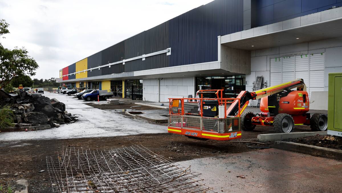 Construction is nearing completion on the homewares stores that will open on the site of the former Warrawong Bunnings. Picture by Sylvia Liber