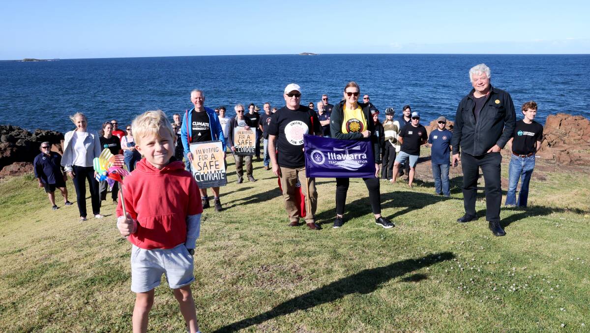 Representatives of unions including miners, steelworkers, seafarers and teachers joined with environmentalists in support of offshore wind on Friday. Picture by Sylvia Liber