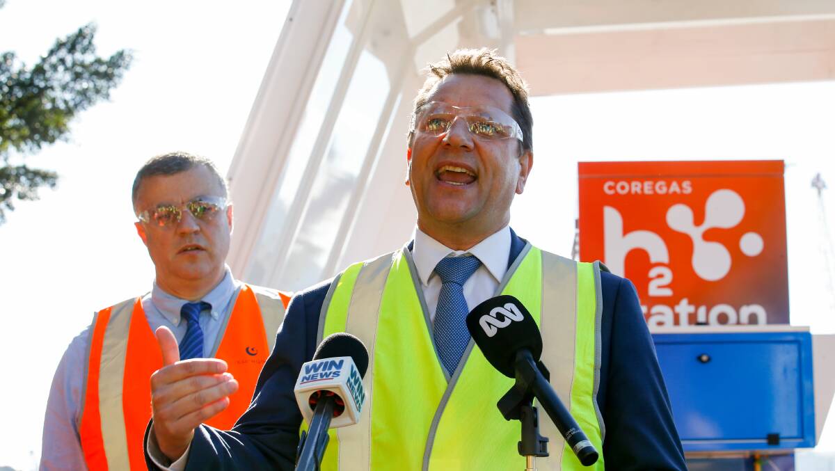 Wollongong state MP Paul Scully - pictured at the opening of CoreGas's hydrogen refuelling station - has repeatedly said the Illawarra would not be handed opportunities and would need to seize them itself. Picture by Anna Warr
