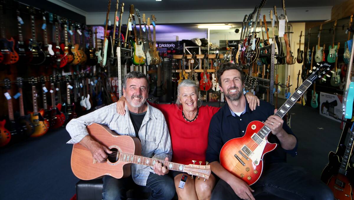 Phil, Silvana and Glenn Haworth in the family's Shellharbour store. Picture by Sylvia Liber