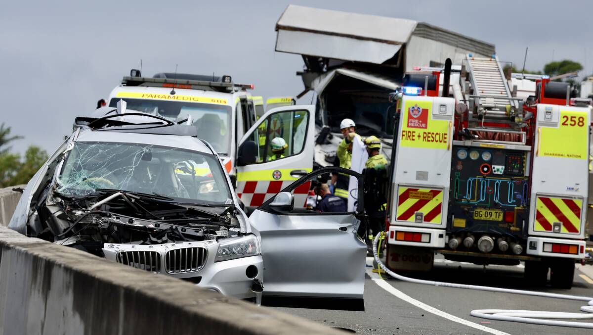 The scene of a fatal crash at the bottom of Bulli Pass on Friday, February 16, 2024. Pictures by Adam McLean