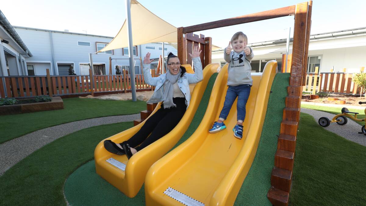 Jennifer and Noah Saville at the yet to open Junior Einsteins in Dunmore. Picture by Robert Peet
