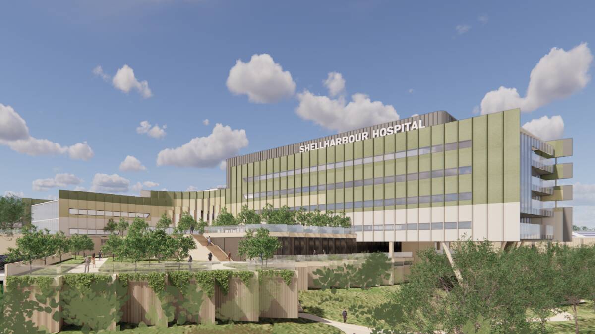 An artist's impression of Shellharbour Hospital once complete. Picture supplied