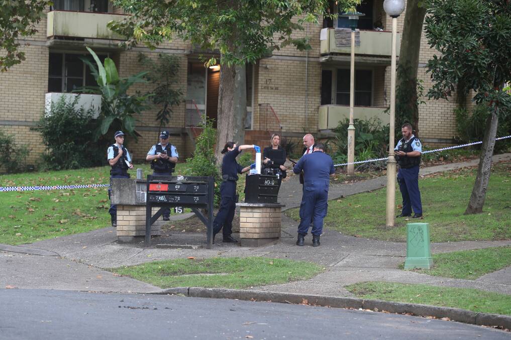 A crime scene was established at Myuna Way after the alleged brawl on Monday. Picture by Robert Peet.