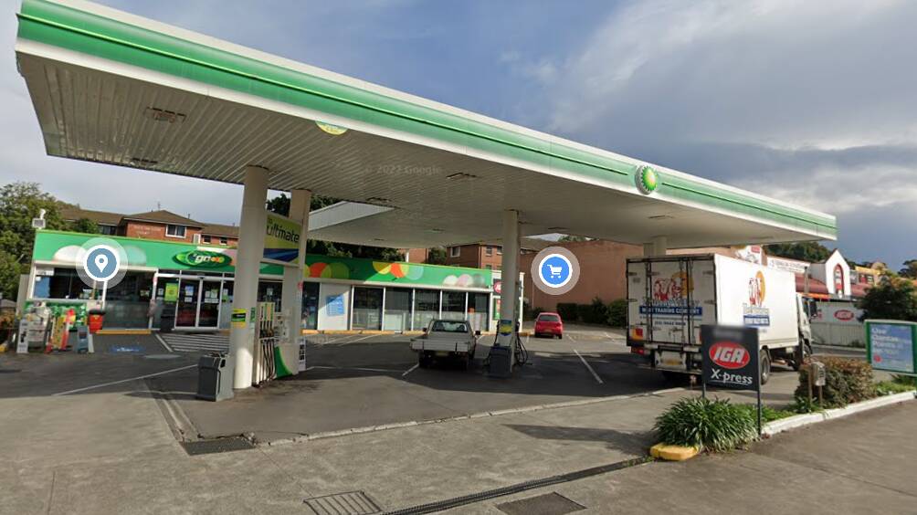The BP service station on King Street, Warrawong which Anne-Marie Gallacher robbed in December 2022. Picture from Google Maps