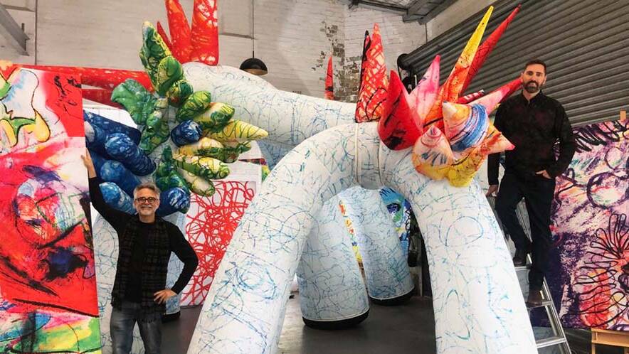 Inflatable fun: Inflatable artworks that glow in the dark will be displayed in Crown Street Mall. 