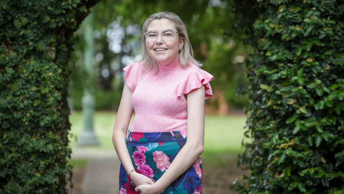 Megan Neil has refused to let her disabilities stop her from going back to school. Picture: Adam McLean 
