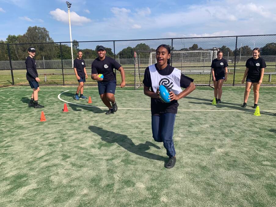 Sport for a cause: Illawarra Sports High School Students take part in the Creating Chances program. Picture:Supplied