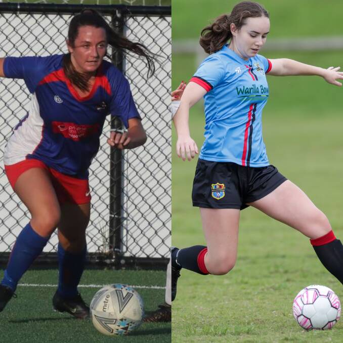 Woonona's Lindsay McLeod and Shellharbour's Ariana Fleming in action during the season. Pictures by Robert Peet and Adam McLean