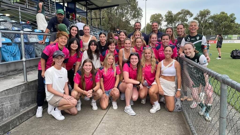 The current crop of Illawarra Stingrays had their annual pre-season trip to Canberra, where they watched their former teammates Heyman, Alex McKenzie and Sasha Grove playing for United. Picture - Illawarra Stingrays Facebook