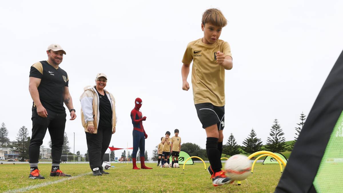 Adam Casey and his wife Kylie want to teach kids how to overcome mental adversities in football. Picture by Adam McLean