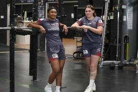 Two of the brightest young stars coming through the Harvey Norman Women's Pemiership Steelers side, Maria Paseka (left) and Tiarna West. Picture by Robert Peet 
