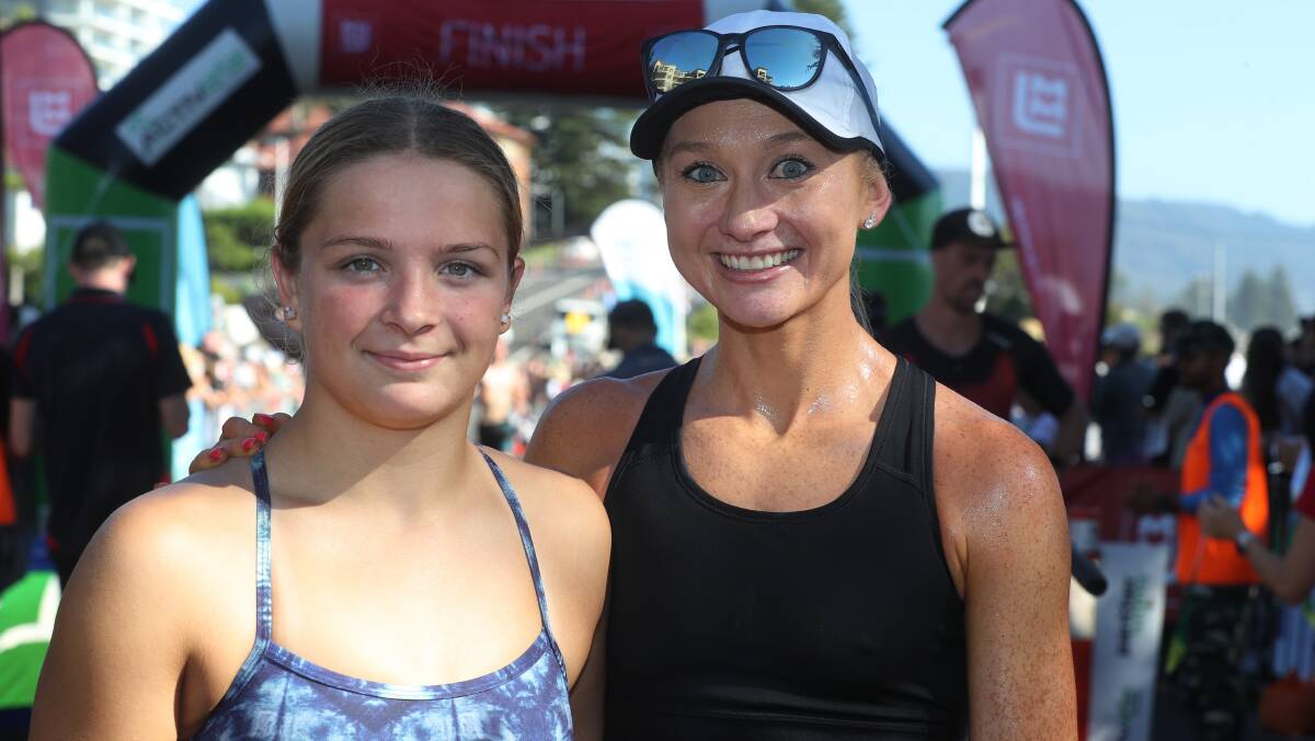 Australian Olympian Jessica Hull ran with Zoe Bayo in the 2023 edition of the Aquathon. Picture by Robert Peet
