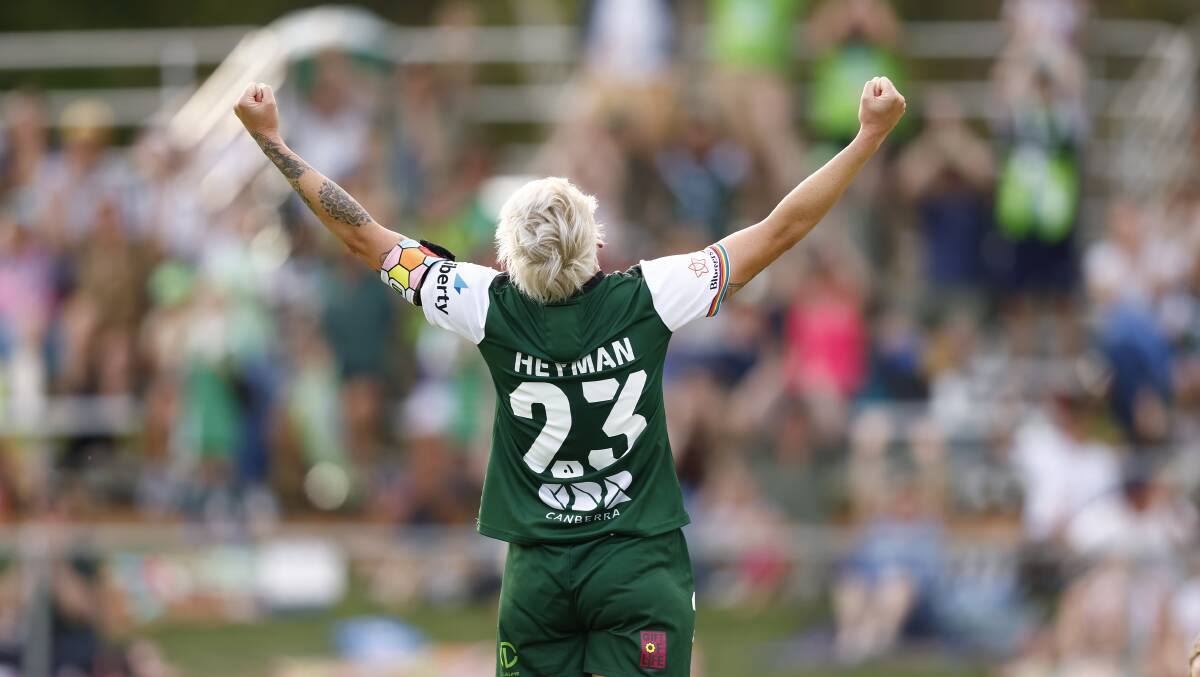 Michelle Heyman thoroughly deserves her Matildas selection, but it does highlight a lack of striking options for the national team. Picture by Keegan Carroll