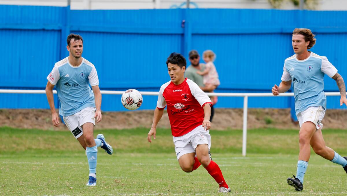 Shunjiro Shibuya will hope to provide a spark for his team Corrimal against South Coast United in round 17 of the Illawarra Premier League. Picture by Anna Warr