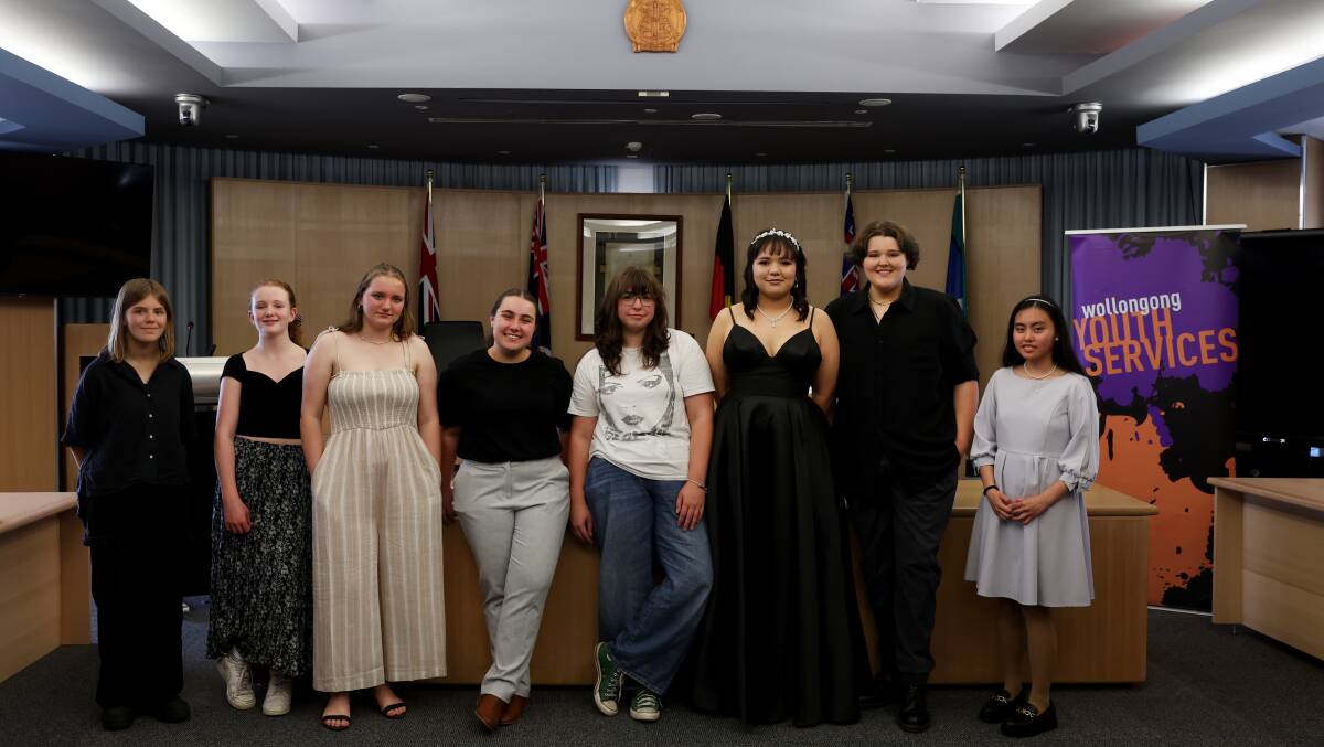 Wollongong Youth Forum at their swearing in ceremony at the Wollongong City Council chambers. Picture by Sylvia Liber