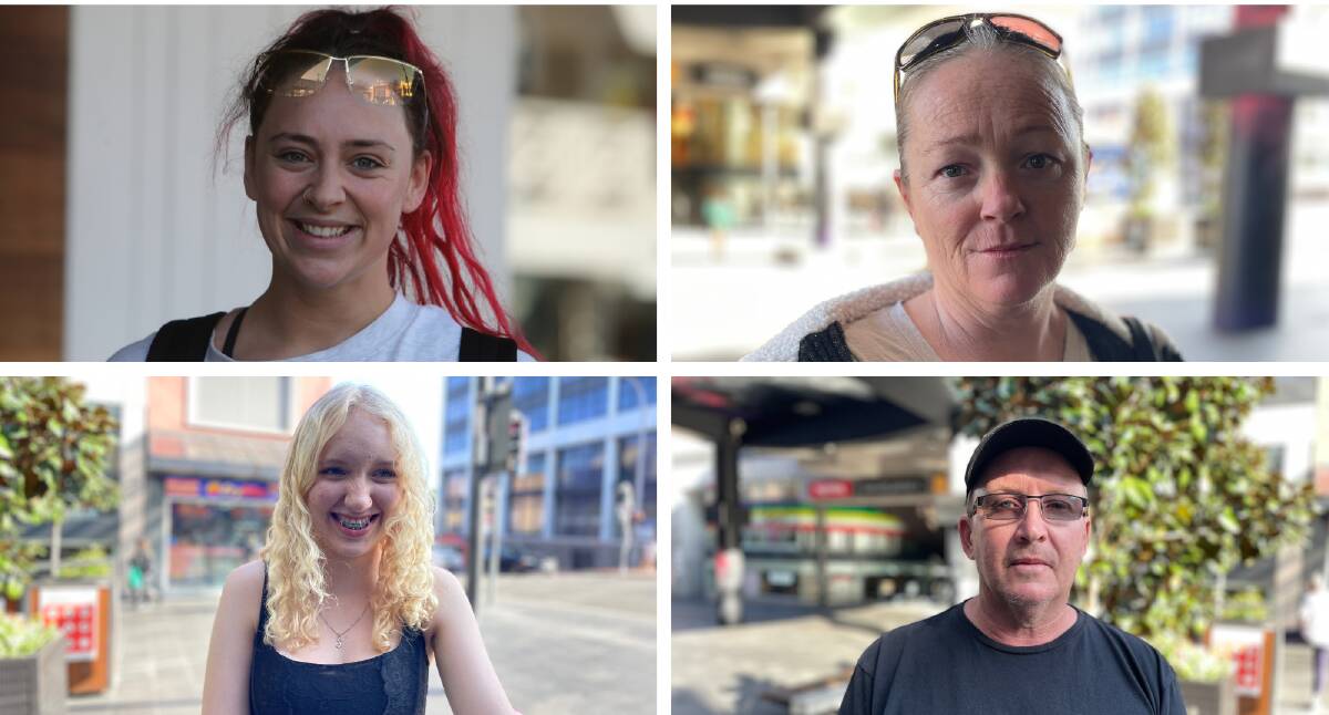 Wollongong locals have their say on mobile phone ban in high schools. (Top left, clockwise) Olivia McElhone, Cathy Taylor, Nigel Collins, Shallyce Collins. Picture of Olivia by Sylvia Liber, others pictures by Marlene Even