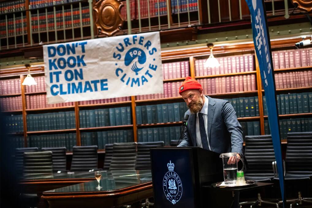 Josh Kirkman speaking at the NSW Parliament. Picture supplied