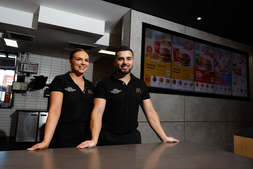 Sharnae and James Dwarte who are the licensees of Warrawong McDonalds. Picture by Anna Warr
