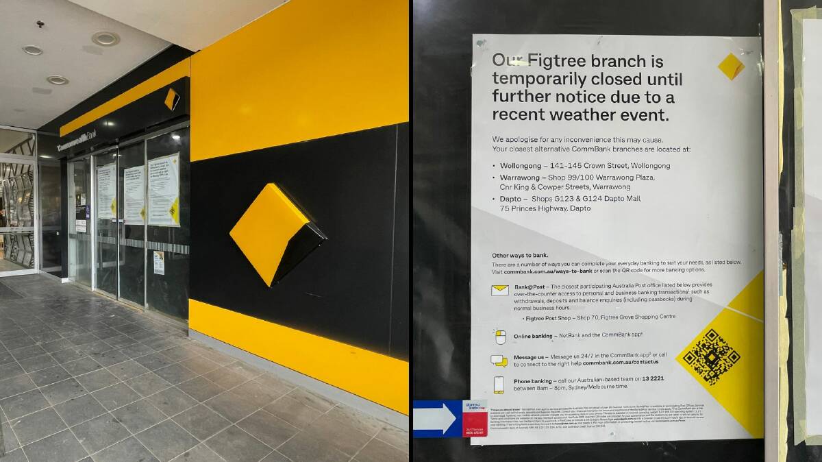 Figtree's Commonwealth Bank branch has been closed since April due to the floods. Pictures by Robert Peet