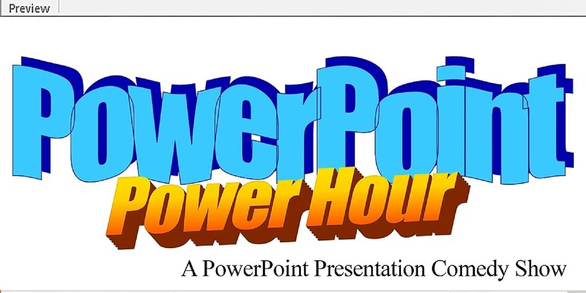 The banner for the PowerPoint Power Hour show which is part of the Wollongong Comedy Festival. Picture supplied