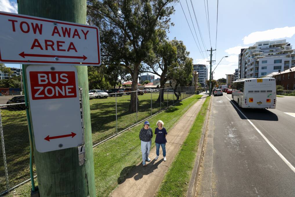 Wollongong residents Trish Atkinson and Barbara Cattunar were opposed to the relocation of the bus layover to Market Square. Proposals are now afoot to move it elsewhere in the city. Picture by Adam McLean
