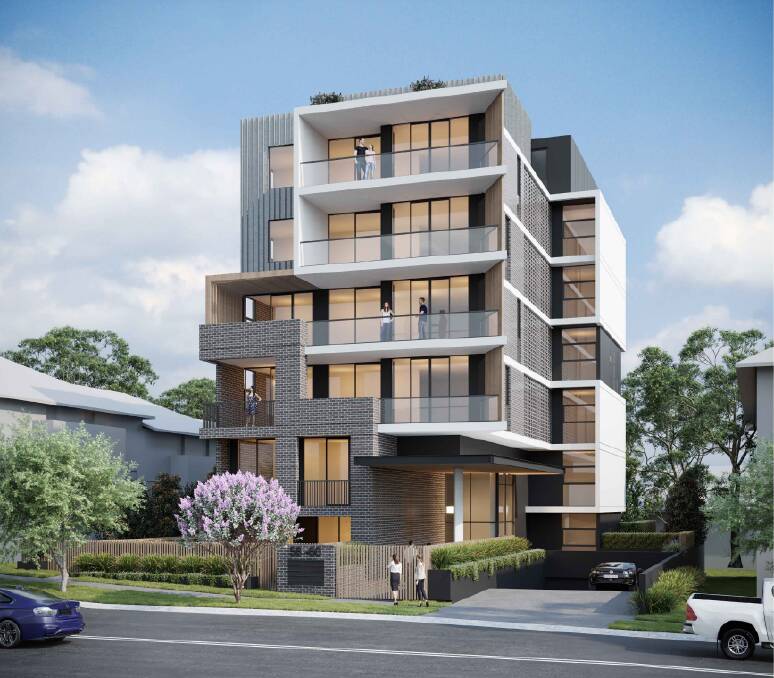 Plans: An artist's impression of a seven-storey apartment block proposed for Smith Street in Wollongong. Picture: ADM Architects