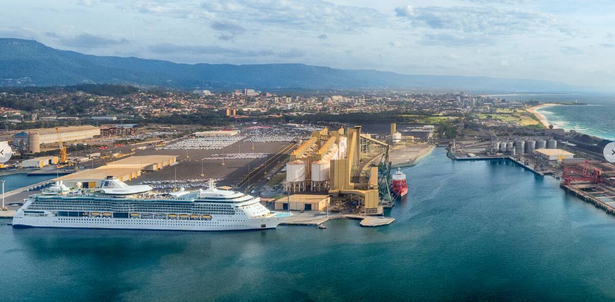 The Radiance of the Seas docked at Port Kembla ... the port is an option for a future cruise ship terminal. Picture by Dee Kramer