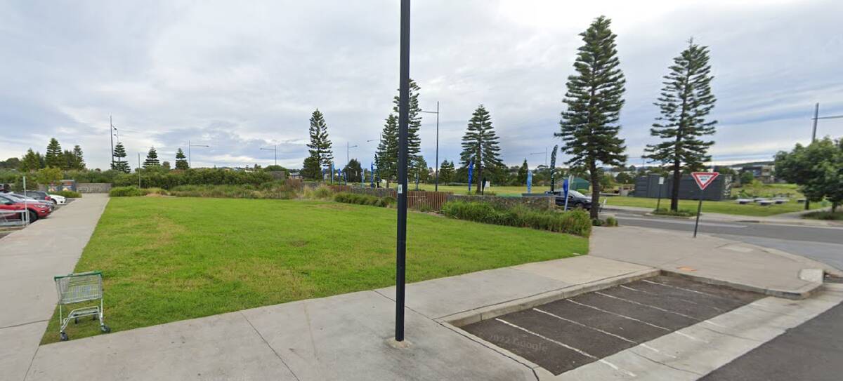 The block of land at Shell Cove - across from the shopping centre - that the city council is planning on buying for $2 million.
