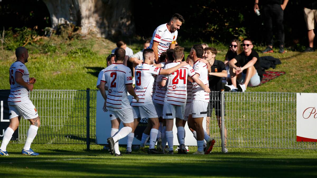 Lions players celebrate after scoring a goal during a Premier League match last year. Picture by Anna Warr