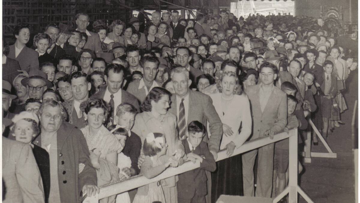The official opening of the Hot Strip Mill at Port Kembla's steelworks in 1955.