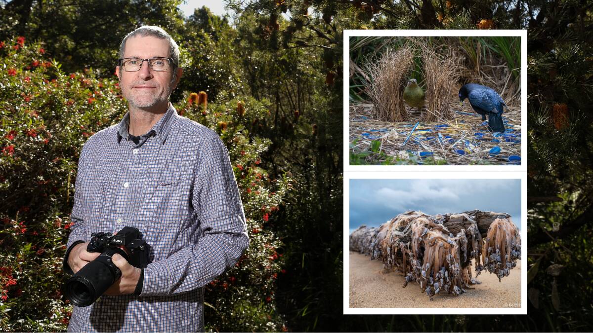 Photographer Keith Horton with his two shortlisted photos. Main pic by Adam McLean 