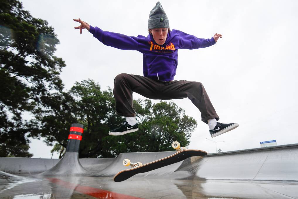 Olympic skateboarder Kieran Woolley at Berkeley skatepark back in 2022. Picture by Adam McLean