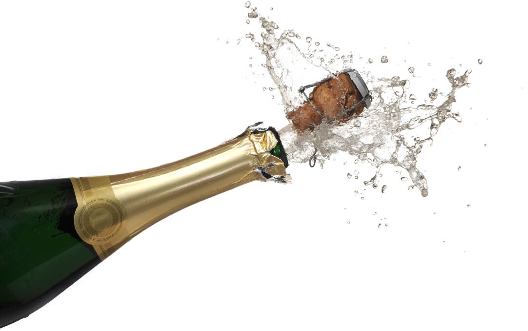 File image of a champagne cork popping.