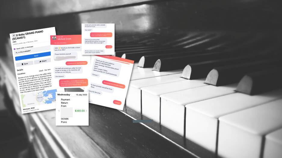 NOT GRAND: In fact not even a piano at all. An Illawarra woman is telling people to be careful of online scams after a distressing experience.