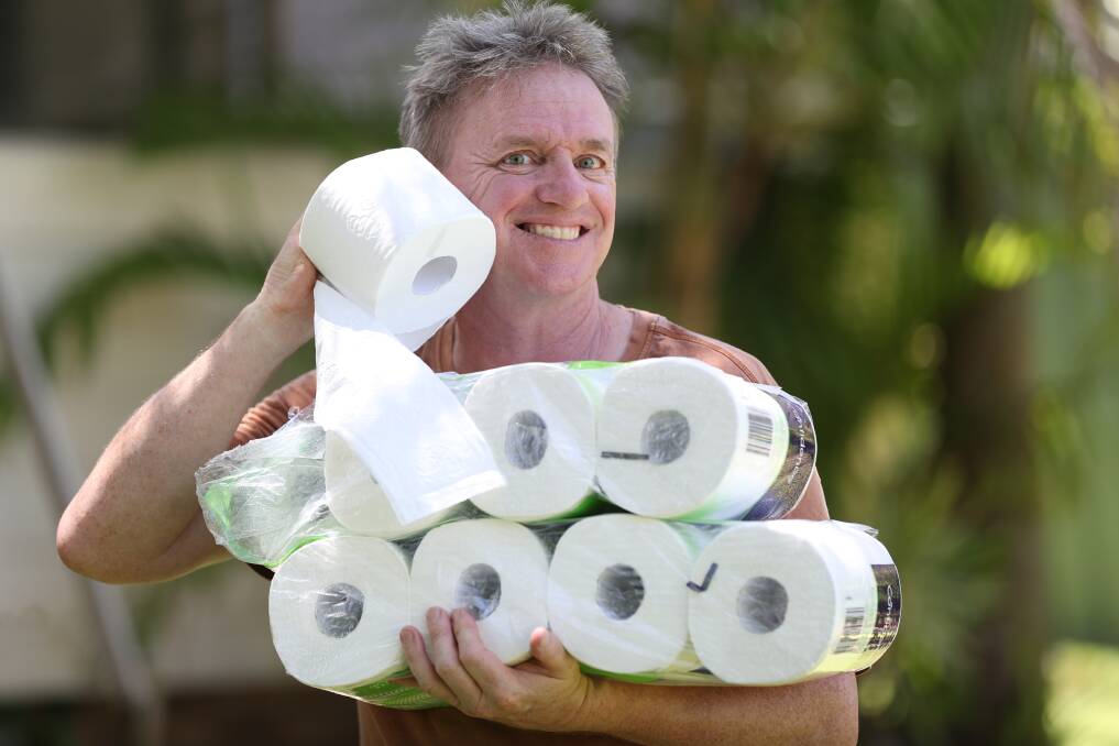 Paul Dorin has matured into being the Chief grocery Shopper for his household. He's also conquered his toilet paper phobia. Picture by Robert Peet